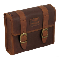 LONGRIDE, 'MINI' WAXED COTTON SADDLEBAG. MARRON BROWN