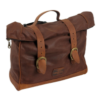 LONGRIDE, 'OLD CHOPPER' WAXED COTTON SADDLEBAG. MARRON BROWN