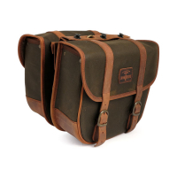 LONGRIDE, THROW OVER SADDLEBAGS WAXED COTTON. KHAKI