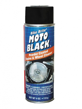 KIRKASTUSAINE RYPPYMUSTALLE MOTO BLACK SPRAY 4 OZ. (113G)