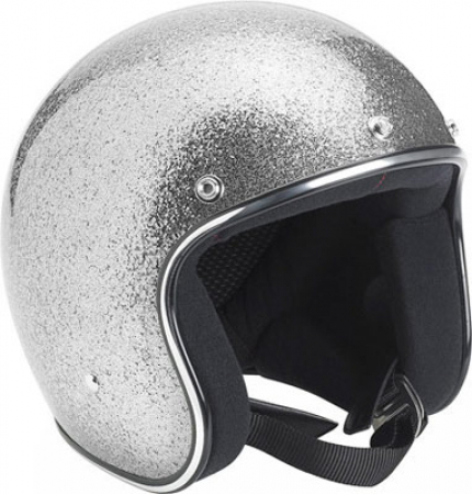 BILTWELL OPEN FACE HELMET BRITE SILVER