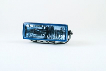 HEADLAMP BLACK METAL HOUSING BLUE GLAS