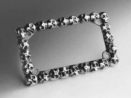 SKULL POL.ALUM LIC.PLATE FRAME