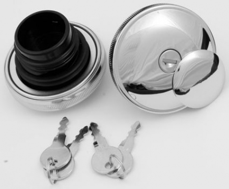 CCE LOCKABLE GAS CAP SET, CHROME 83-95