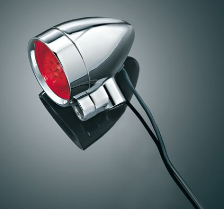 SMALL SILVER BULLET LIGHT, RED LENS