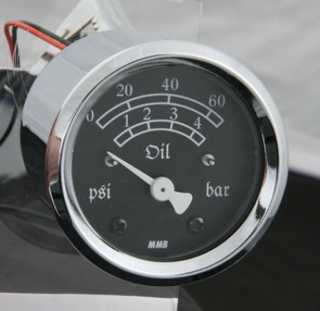 MMB RETRO OIL PRESSURE 60PSI CHR / BLK