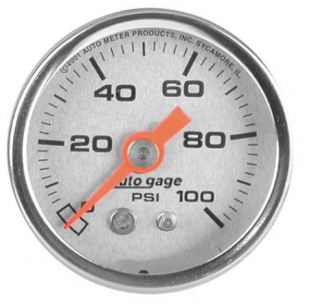 0-100 PSI OIL PRESS GAUGE SLVR