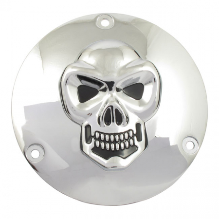 SKULL DERBY COVER 3-HOLE. CHROME