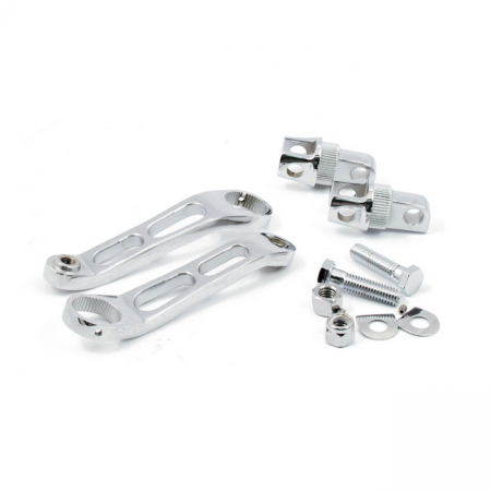 HEEL REST MOUNT BRACKETS FOR FOWARD CONTROLS. CHROME