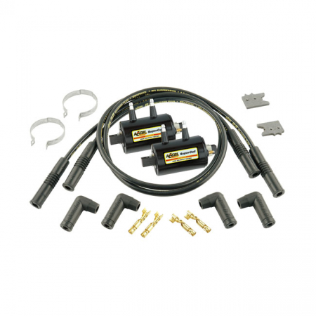 ACCEL, UNIVERSAL 'SUPER COIL' KIT BLACK, 2 COILS. 12V/3 OHM