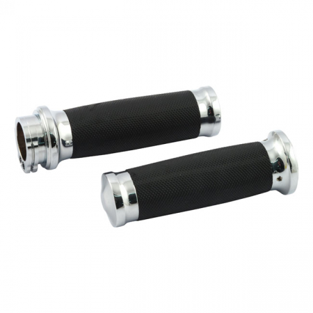 HANDLEBAR GRIP SET, CALIBER. CHROME