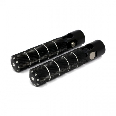 BOMBER, FOOT PEG SET. KNURLED. BLACK CM