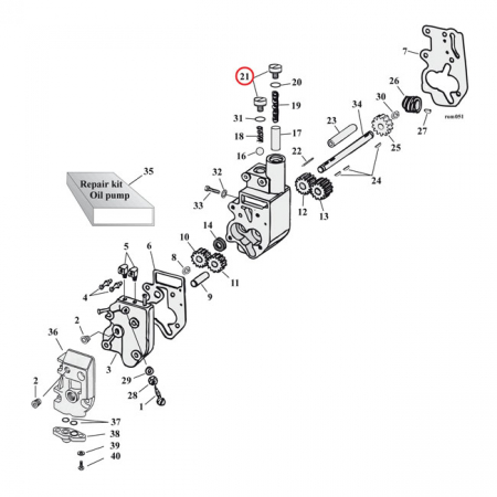 OIL PUMP AND CRANKCASE PLUG SET, ALLEN