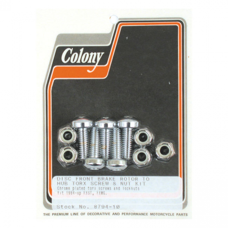 COLONY BRAKE ROTOR BOLT KIT, FLAT TORX