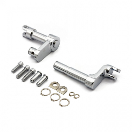 FOOT PEG CONVERSION BRACKET KIT . +2" EXTENDED. CHROME