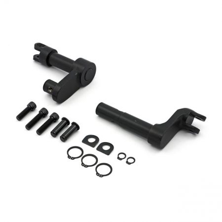 FOOT PEG CONVERSION BRACKET KIT . +2" EXTENDED. BLACK