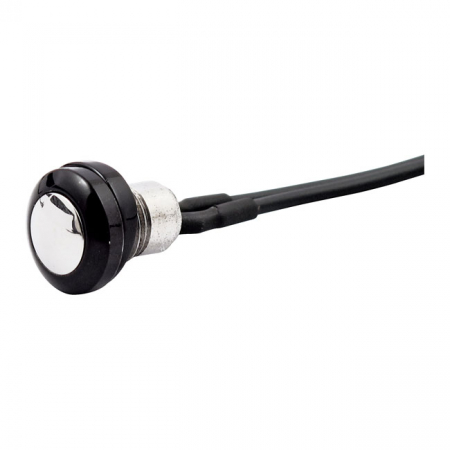 SMOOTH PUSH BUTTON SWITCH. TWO-TONE BLACK/POLISHED