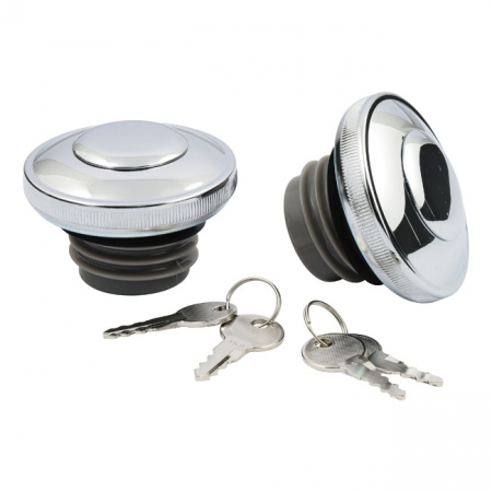 GAS CAP SET WITH LOCK, CHROME