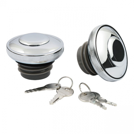 GAS CAP SET WITH LOCK, CHROME