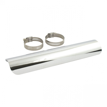 UNIVERSAL SMOOTH HEAT SHIELD 10" LONG CHROME