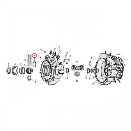 RETAINING RING, SPROCKET SHAFT BEARING