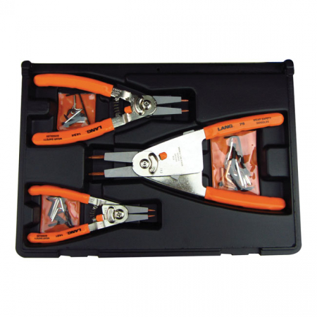 LANG TOOLS, 'QUICK SWITCH' RETAINING RING PLIERS. 3-PC SET