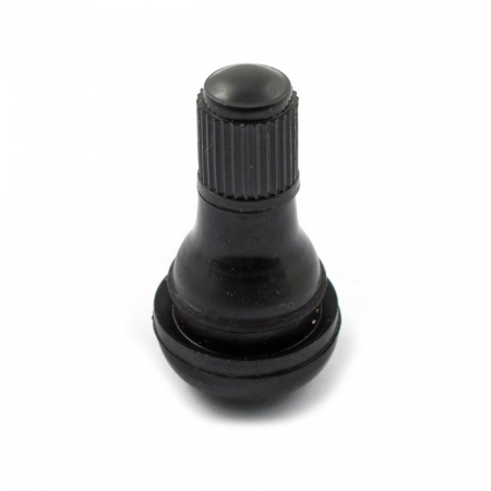 PRESS-IN TUBELESS VALVE STEM. PLASTIC BLACK CAP