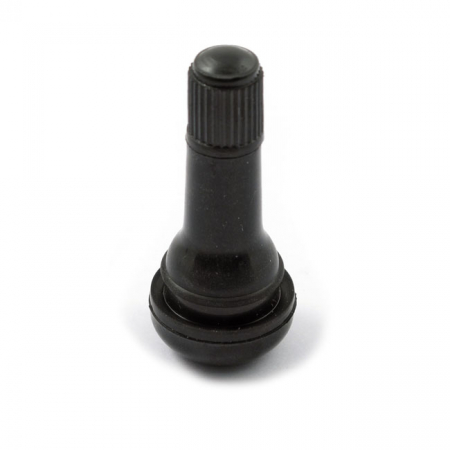 PRESS-IN TUBELESS VALVE STEM. PLASTIC BLACK CAP