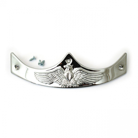 FRONT FENDER TIP, EAGLE EMBOSSED. CHROME