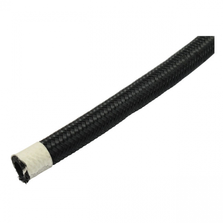 BRAIDED HOSE 1/4" (6MM). BLACK NYLON