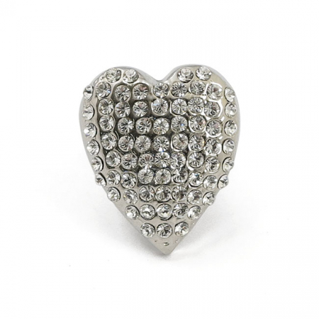 LICENSE PLATE MOUNT KIT HEART. CHROME/DIAMONDS