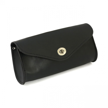 LEDRIE, LEATHER FRONT BAG. BLACK