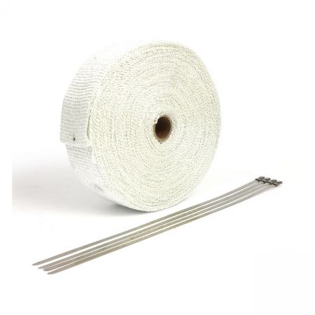 EXHAUST INSULATING WRAP. 2" WIDE WHITE