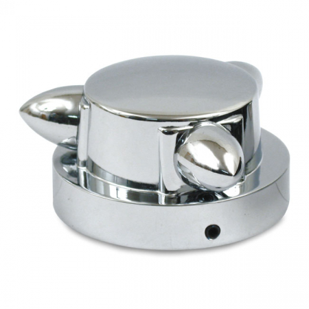 KROMETT, GAS CAP COVER SMALL. CHROME