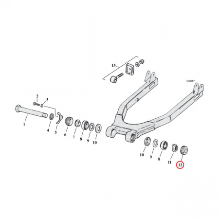 EASTERN LOCKNUT, SWINGARM BEARING. LEFT