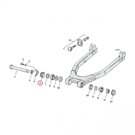 LOCK NUT, RIGHT SWINGARM BEARING