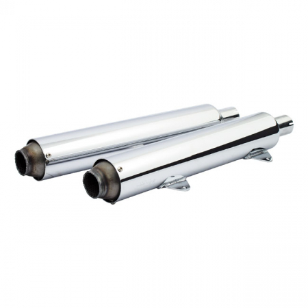 KERKER, 3-1/2" SLIP-ON MUFFLERS. CHROME. MIKUNI