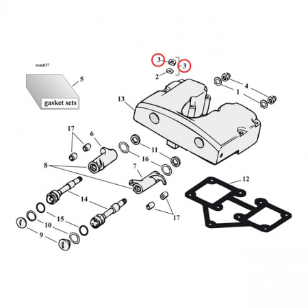 GW ROCKER BOX NUT KIT, HEX OEM STYLE