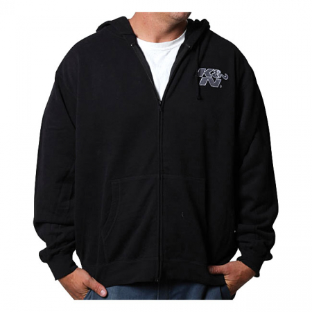 K&N ZIP-UP HOODIE, ORIGINAL LOGO, BLACK