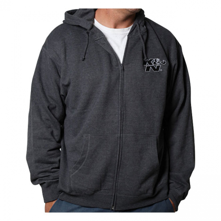 K&N ZIP-UP HOODIE, ORIGINAL LOGO, GREY