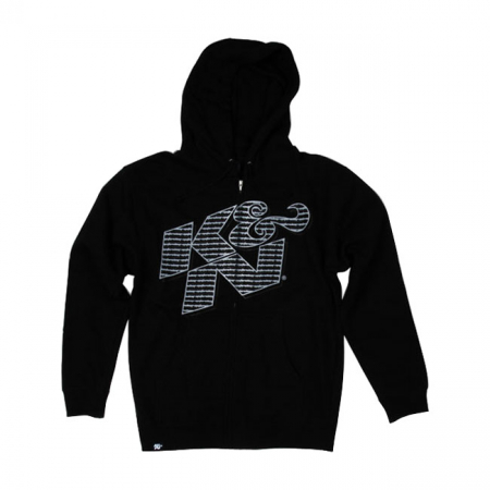 K&N ZIP-UP HOODIE, REPRESENT, BLACK