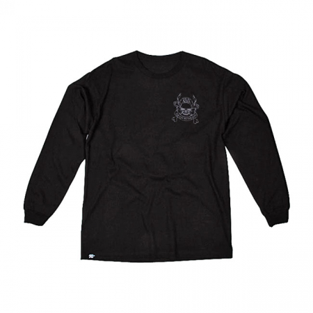 LONGSLEEVE T-SHIRT SKULL&BONES, BLACK, S