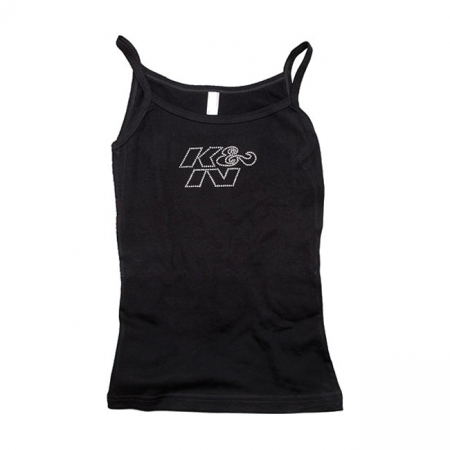 WOMEN TANK TOP; KN RHINESTONE, BLACK