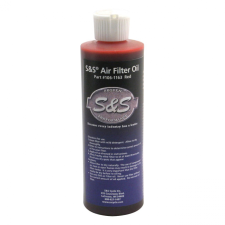 S&S, AIR FILTER OIL. RED