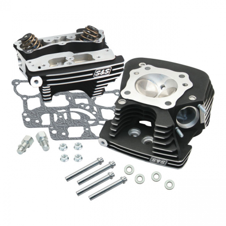 S&S, SUPERSTOCK CYLINDER HEAD KIT. BLACK