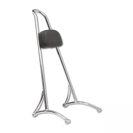 BURLY, SISSY BAR. 20" CHROME, WITH BACKREST PAD