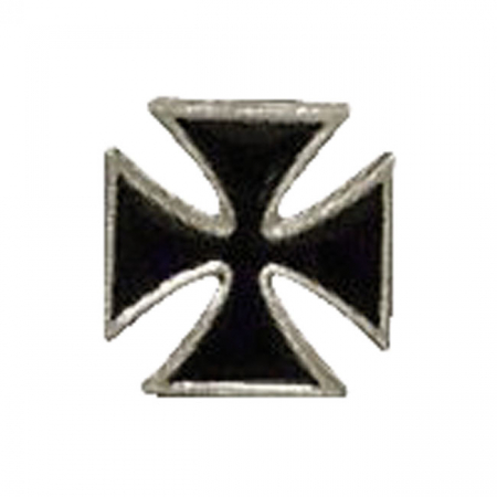 BIKER PINS MALTESE CROSS PIN BLACK