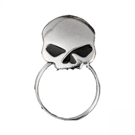 HALF SKULL SUNGLASS HOLDER PIN, BLACK EY