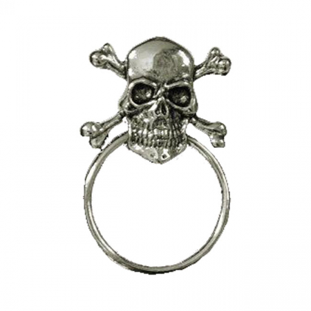 BIKER PINS SKULL & BONES SUNGLASS HOLDER PIN