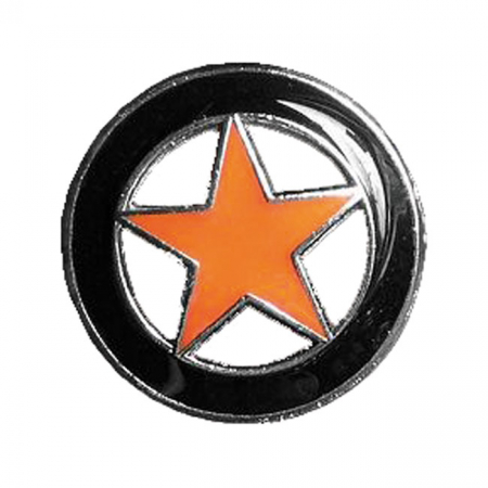 BIKER PINS LONE STAR PIN BLACK ORANGE